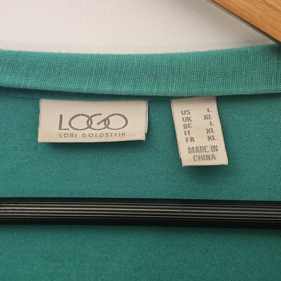 LOGO Lori Goldstein Open Front Cardigan Size XL Lace Sides Hem Long Sleeve Fairy - Picture 3 of 5